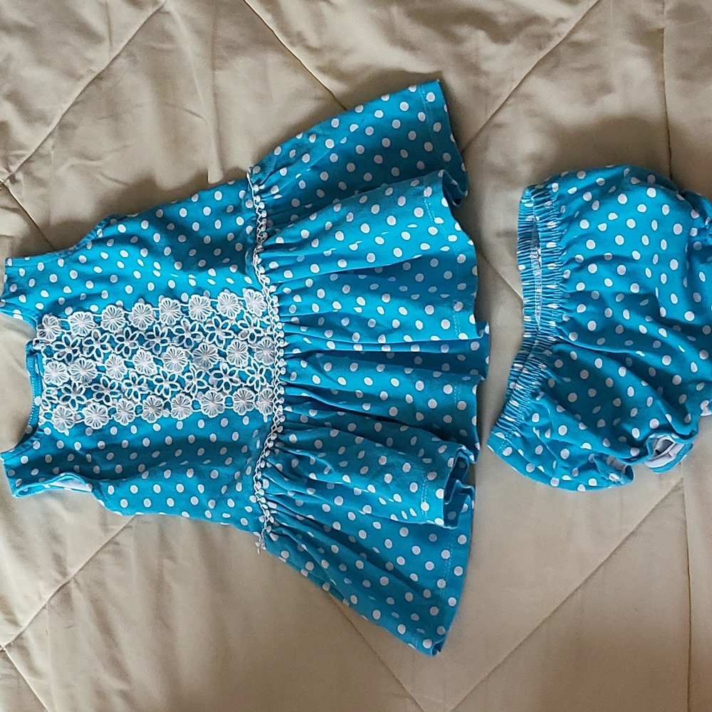 2PC Polka dot S/S Dress- 24M